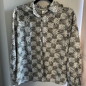 Vintage button down. Soft satin material.